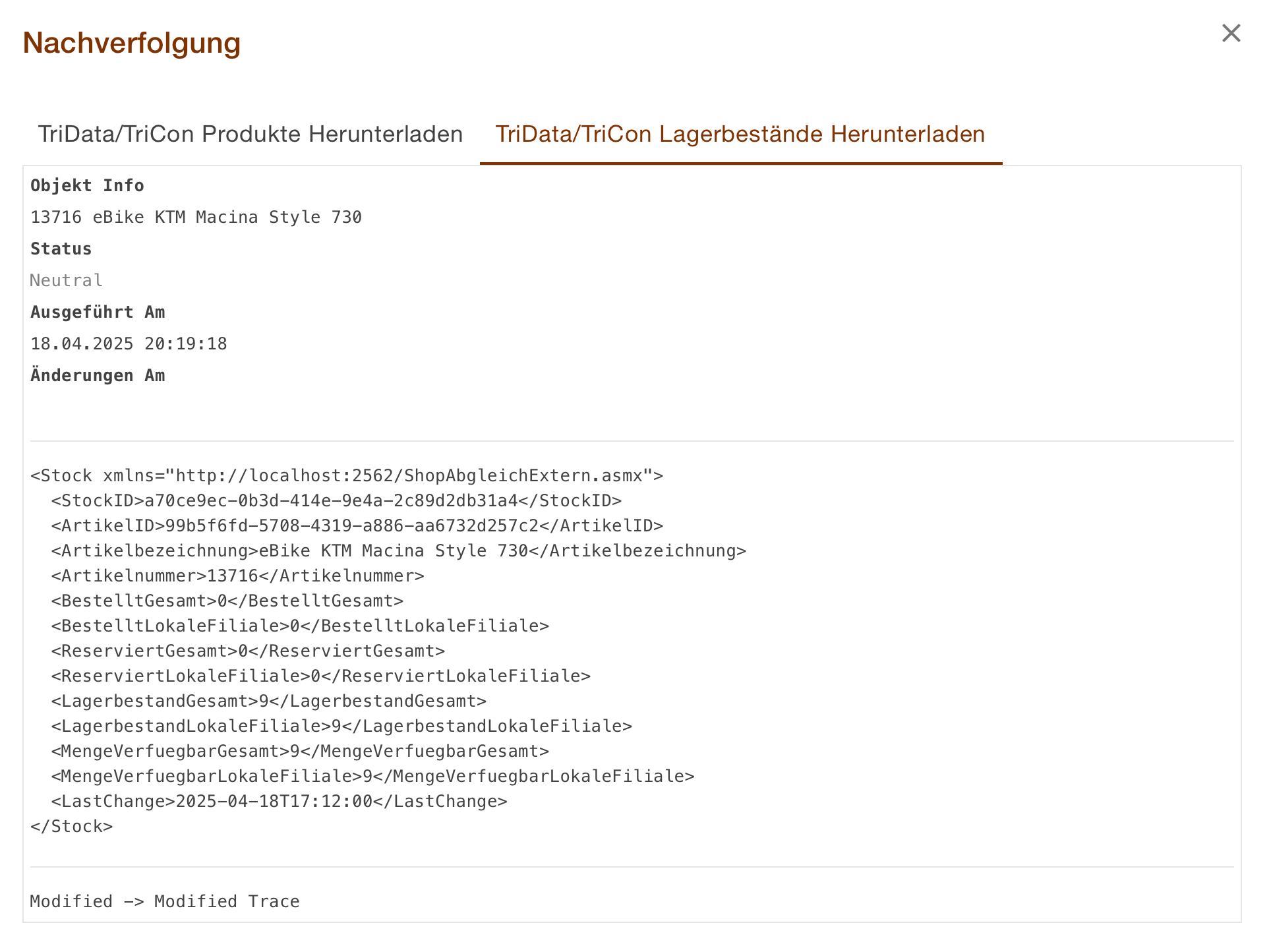 Screenshot TRADElube Guides-Common-Traceability-ObjectChannelsDialog