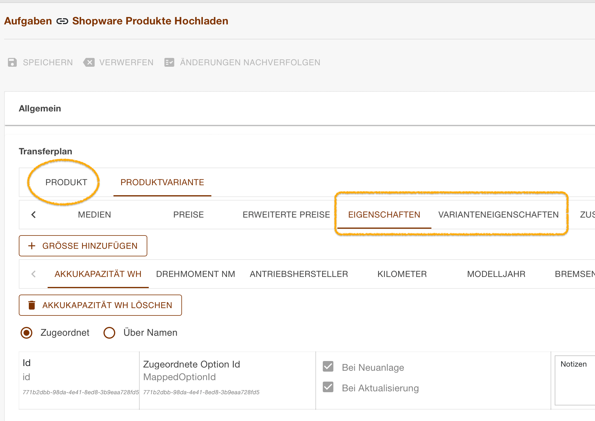 Screenshot TRADElube Guides-TriData-ProductAttributes-ShopwareTask